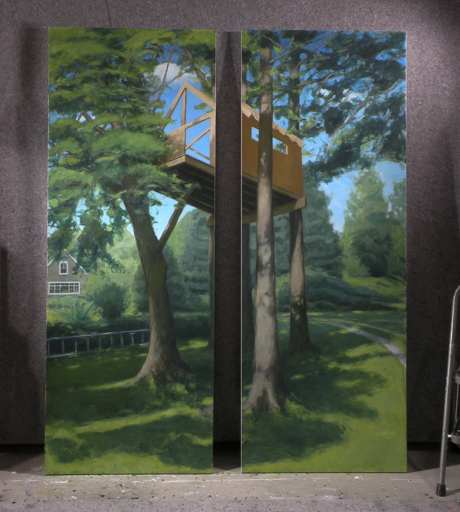 "Tree House ~ Looking Up" Contemporary Large Painting by Stephen Remick - 9