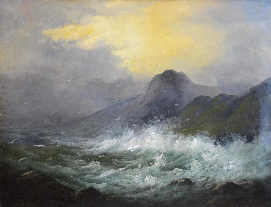 Late 20th Century Seascape Oil Painting, Framed - 2