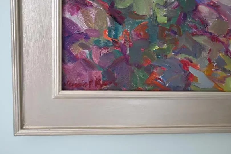 "Almost Spring" Contemporary Fauvist Beachscape Oil Painting by James P. Kerr, Framed - 3