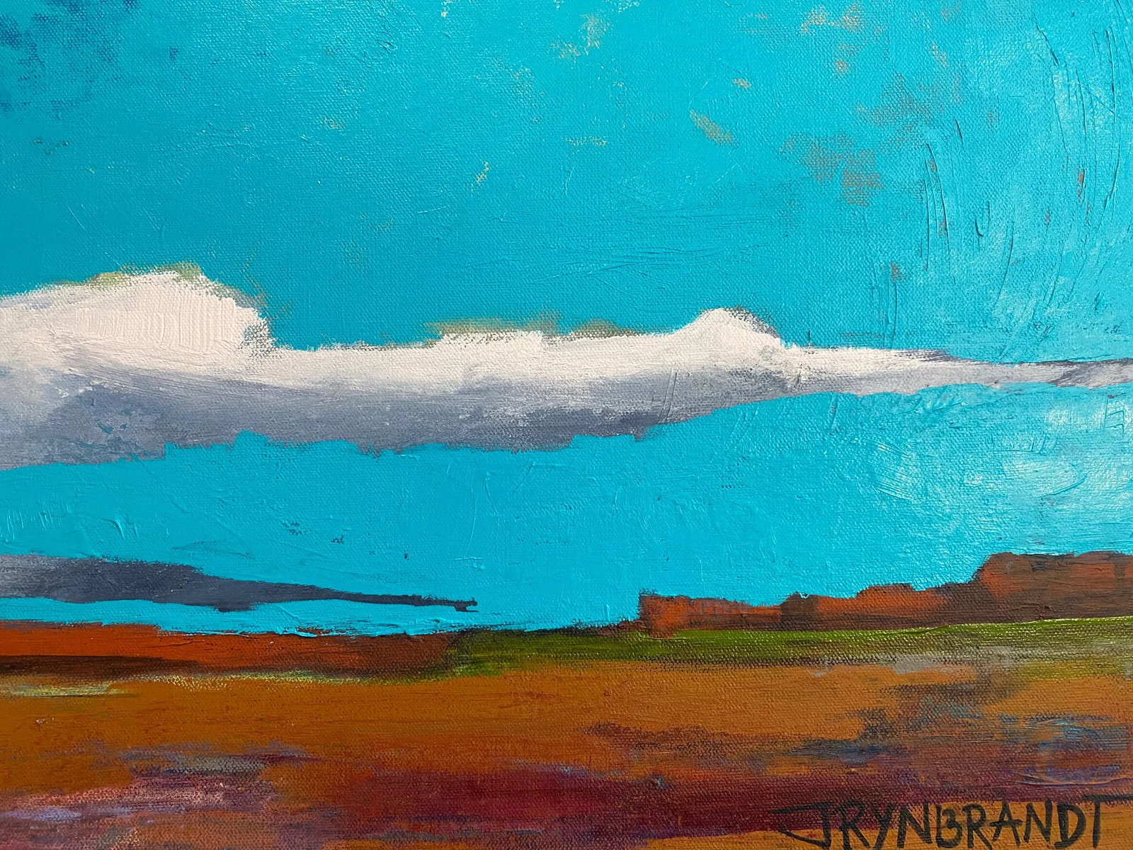 "Red Rock in Spring" Contemporary Abstract Plein Air Landscape Oil Painting on Canvas - 4