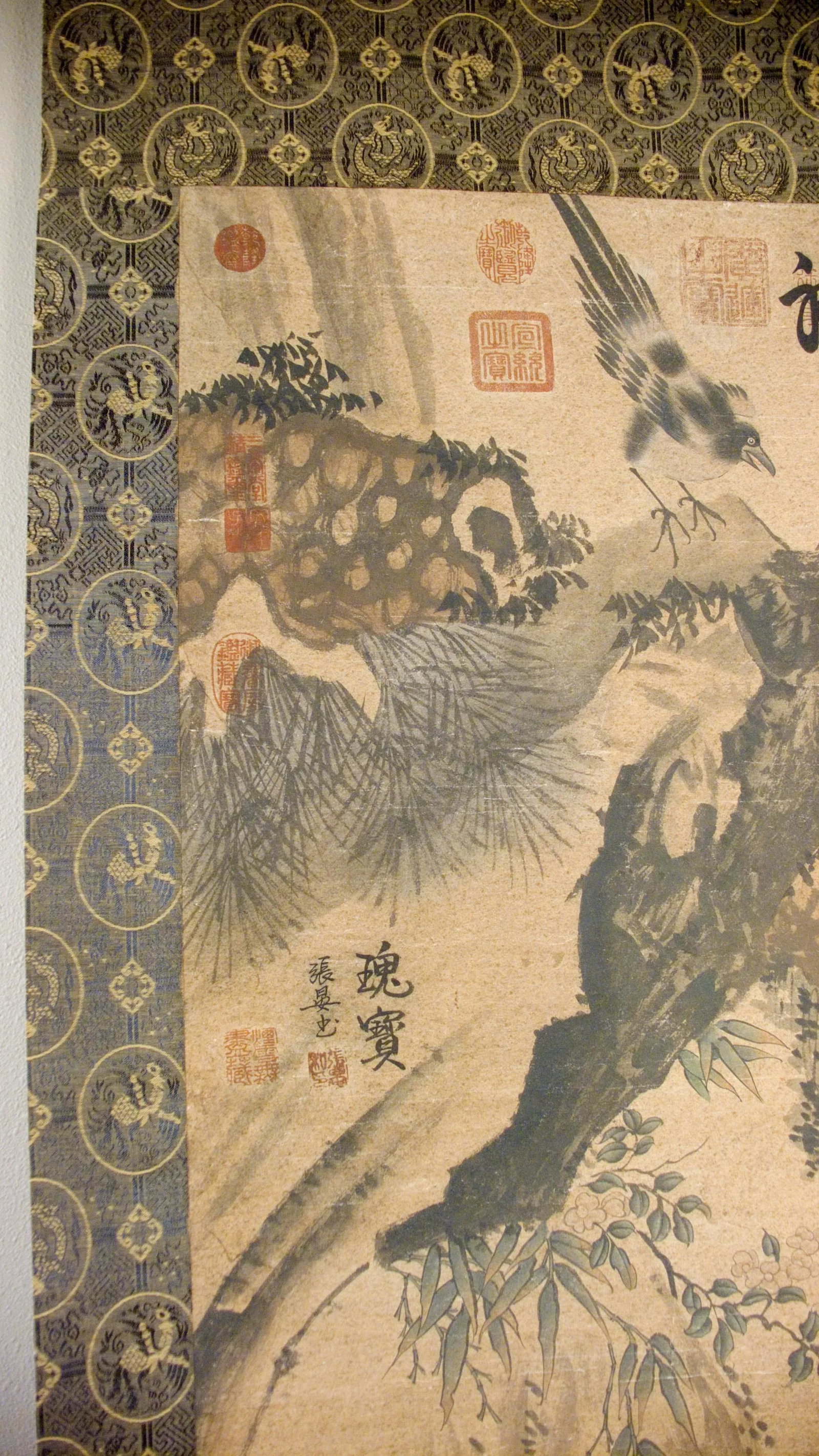 Early 20th Century Chinese Bird and Flower Scroll - 4