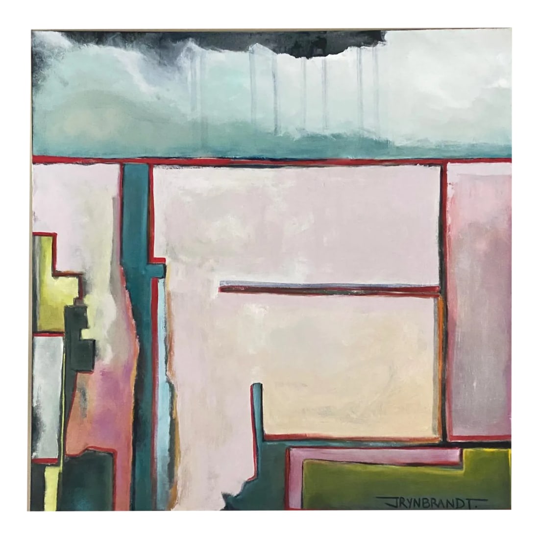"Sowing Season #3" Contemporary Original Abstract Acrylic Painting on Canvas by Jennifer Wilkinson R: Beautiful, fresh, and layered hues of springtime and a reminder that newness is on the way! 8-10 layers of washes and color that look great in person! Saturated and textured archival-artist level