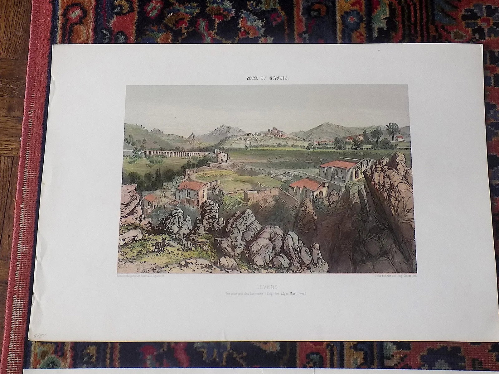 Antique Folio Size 19th Century Lithograph Views of Nice & Savoy - Set of 4 - 2