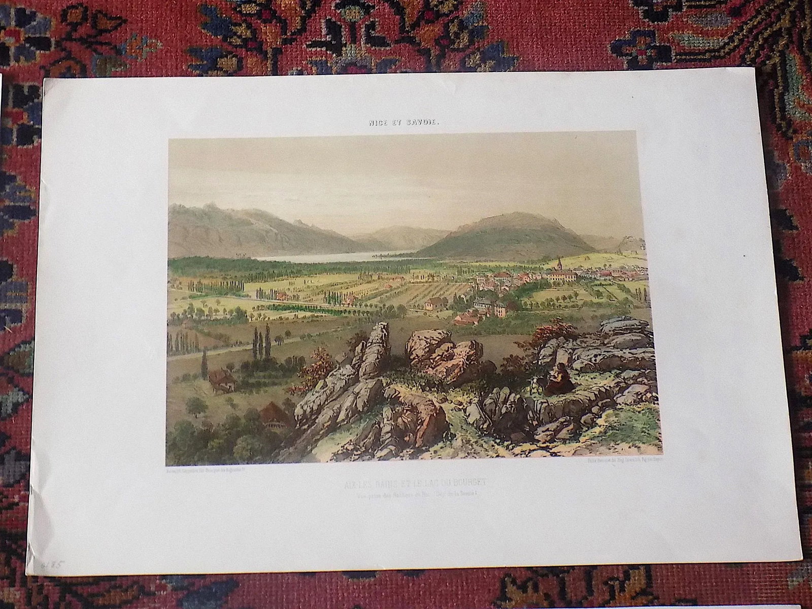 Antique Folio Size 19th Century Lithograph Views of Nice & Savoy - Set of 4 - 3
