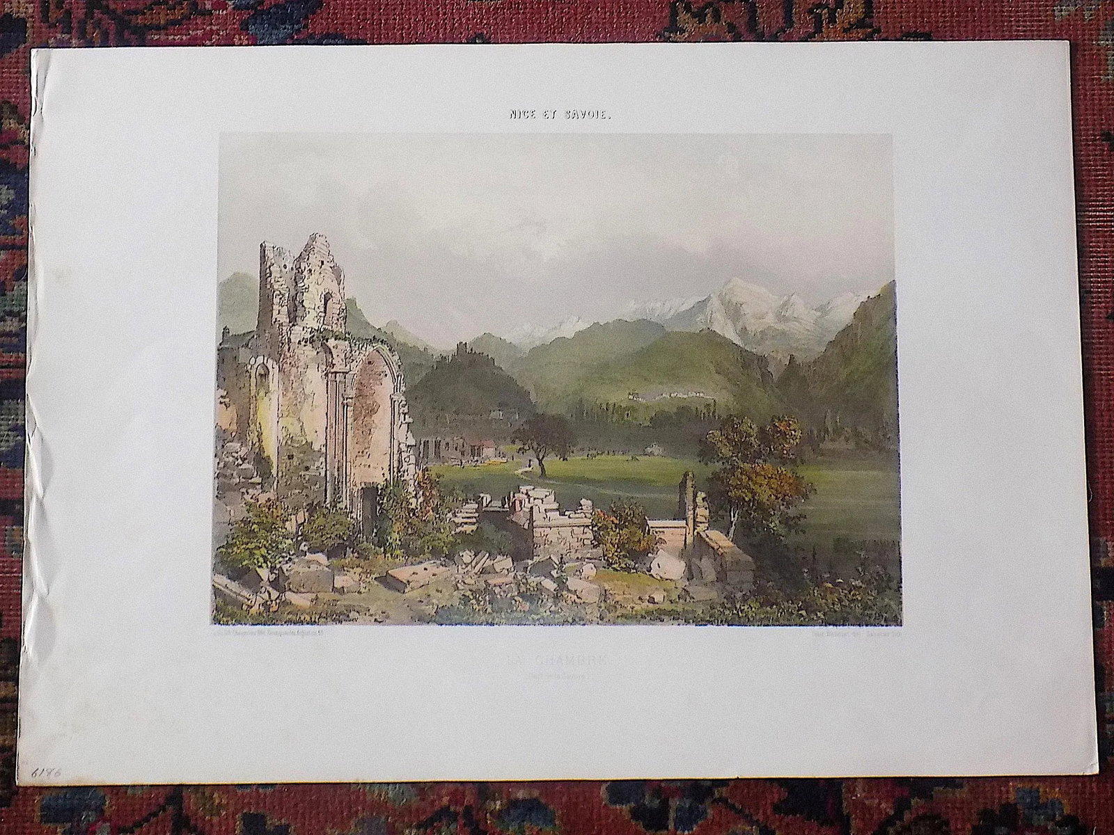 Antique Folio Size 19th Century Lithograph Views of Nice & Savoy - Set of 4 - 5
