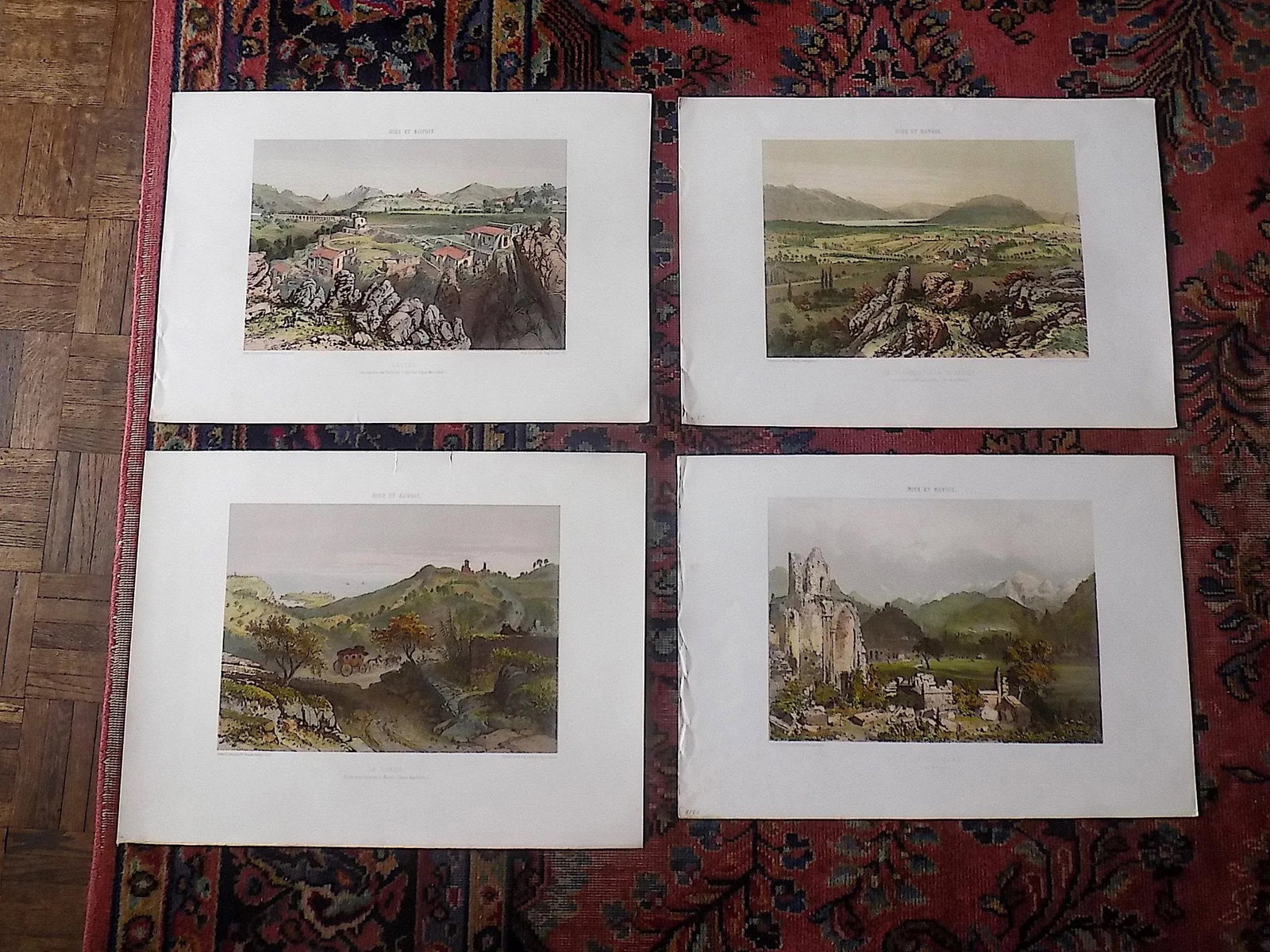 Antique Folio Size 19th Century Lithograph Views of Nice & Savoy - Set of 4 - 6