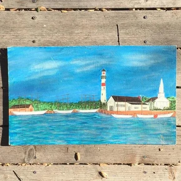 Vintage Folk Art Seascape Painting - 11