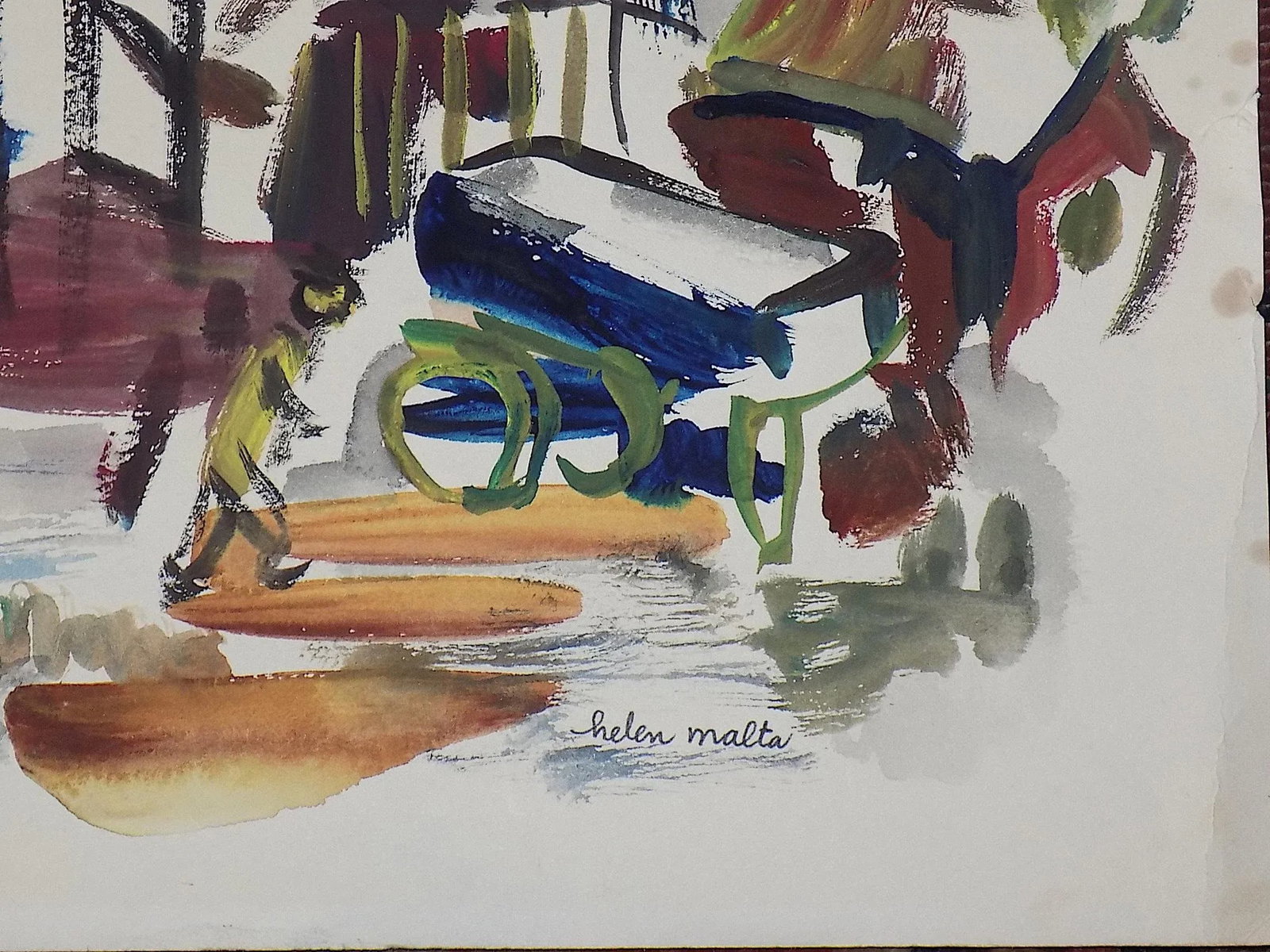 Vintage Original Mid 20th Century Listed Wpa Artist Signed Abstract Expressionist Industrial Citysca - 5