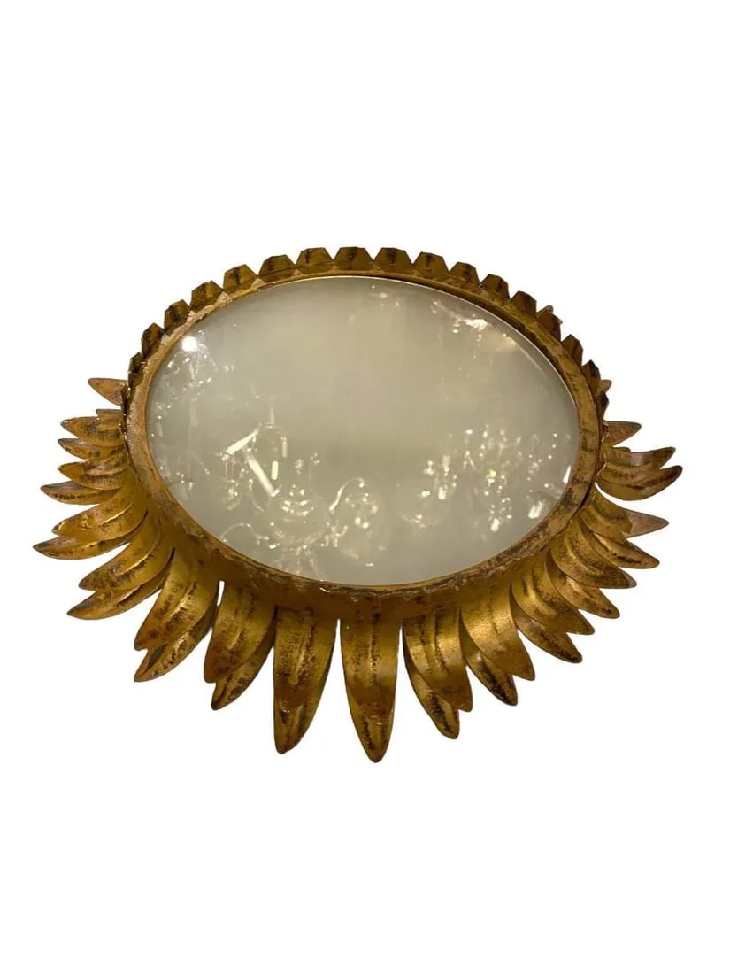 1940s Italian Gilt Metal Light Fixture - 2