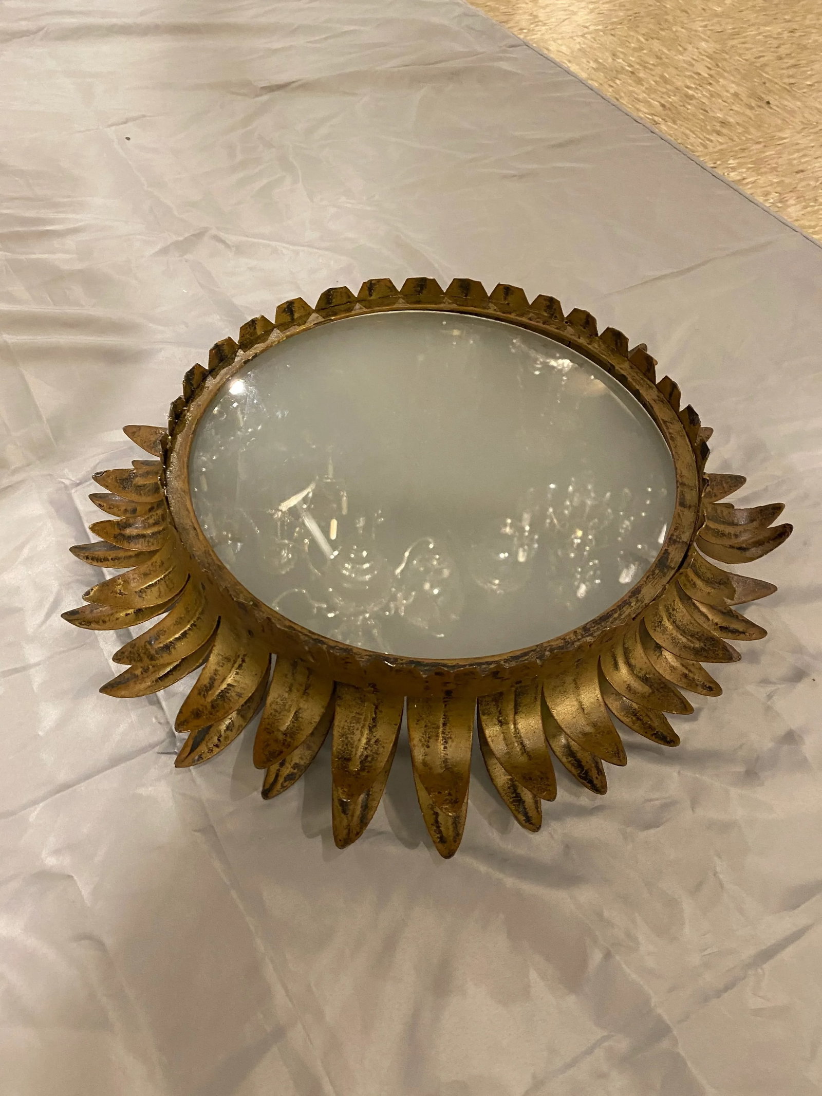 1940s Italian Gilt Metal Light Fixture - 4