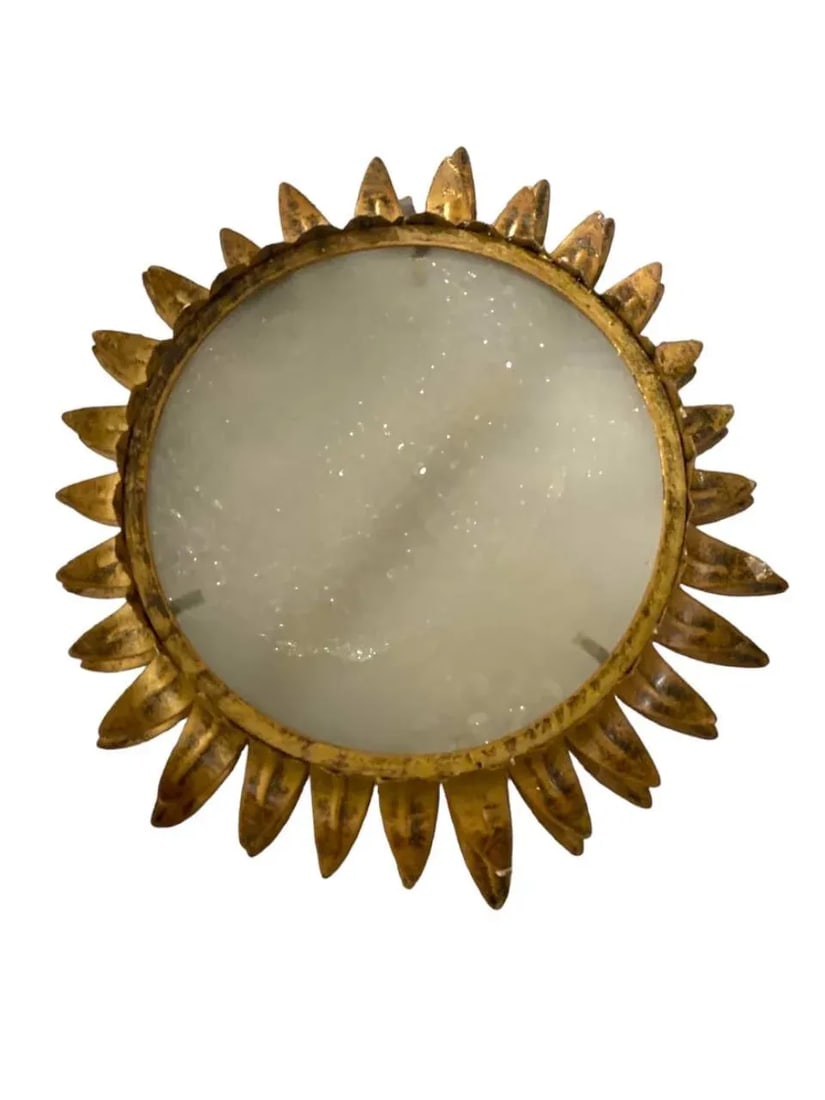 1940s Italian Gilt Metal Light Fixture - 6