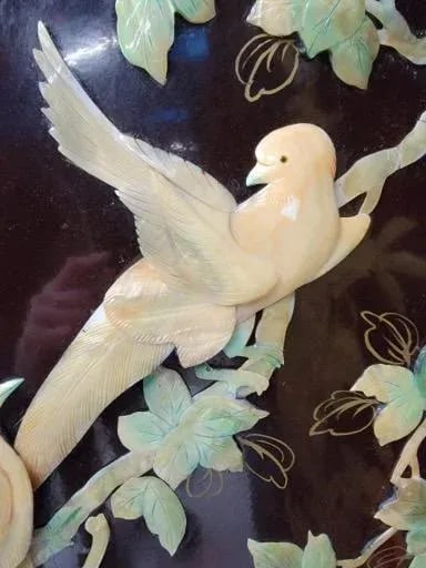 Vintage Chinese Mother of Pearl Coromandel Lacquered Screen Room Divider - 5