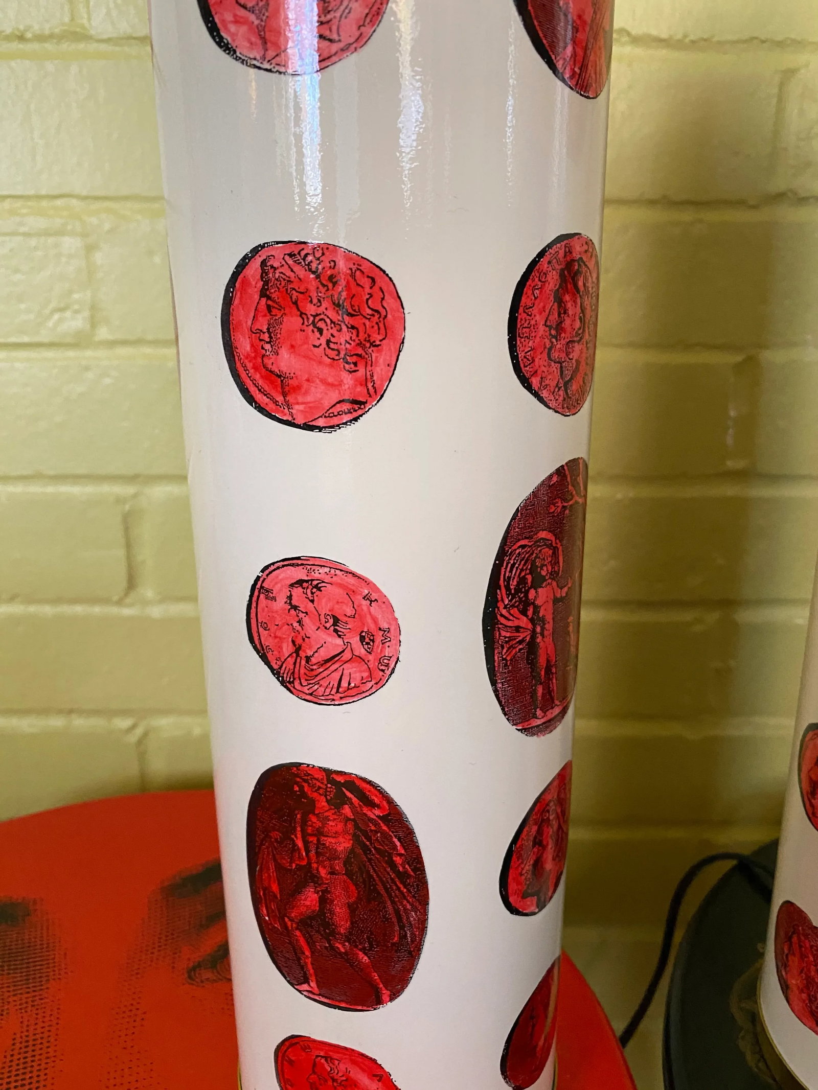 Piero Fornasetti Roman Coin Italian Table Lamps - a Pair - 2
