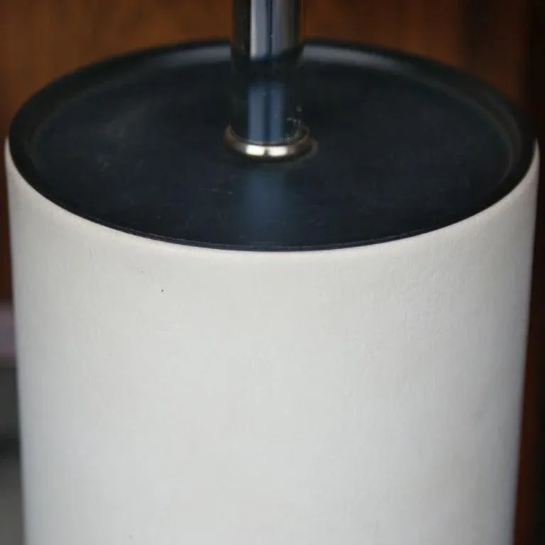 1960s George Kovacs White Leather Table Lamp - 3