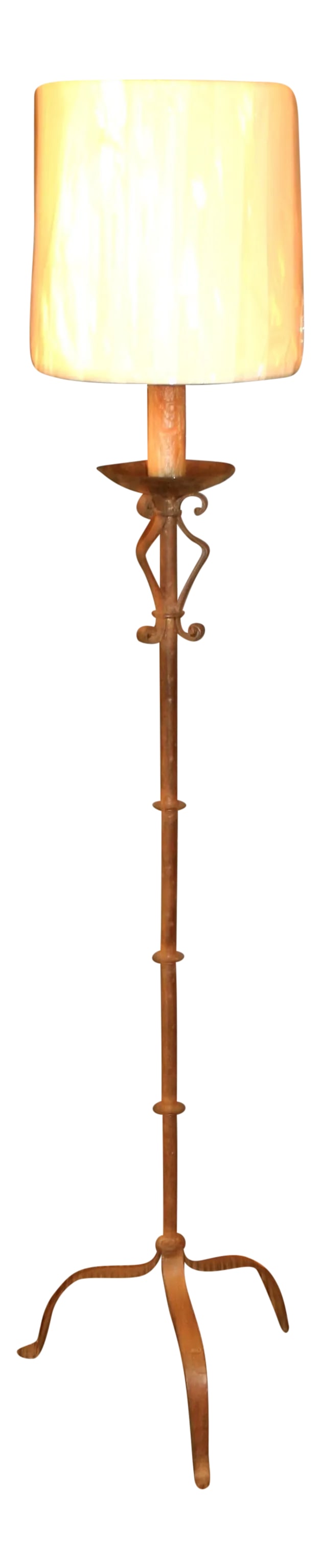 Vintage French Tole Candlestick Floor Lamp: Patina is the perfect touch for the relaxed but not rustic look. This lamp lit the rooms in the south of France for many years before making it way here in the states just last month. We have