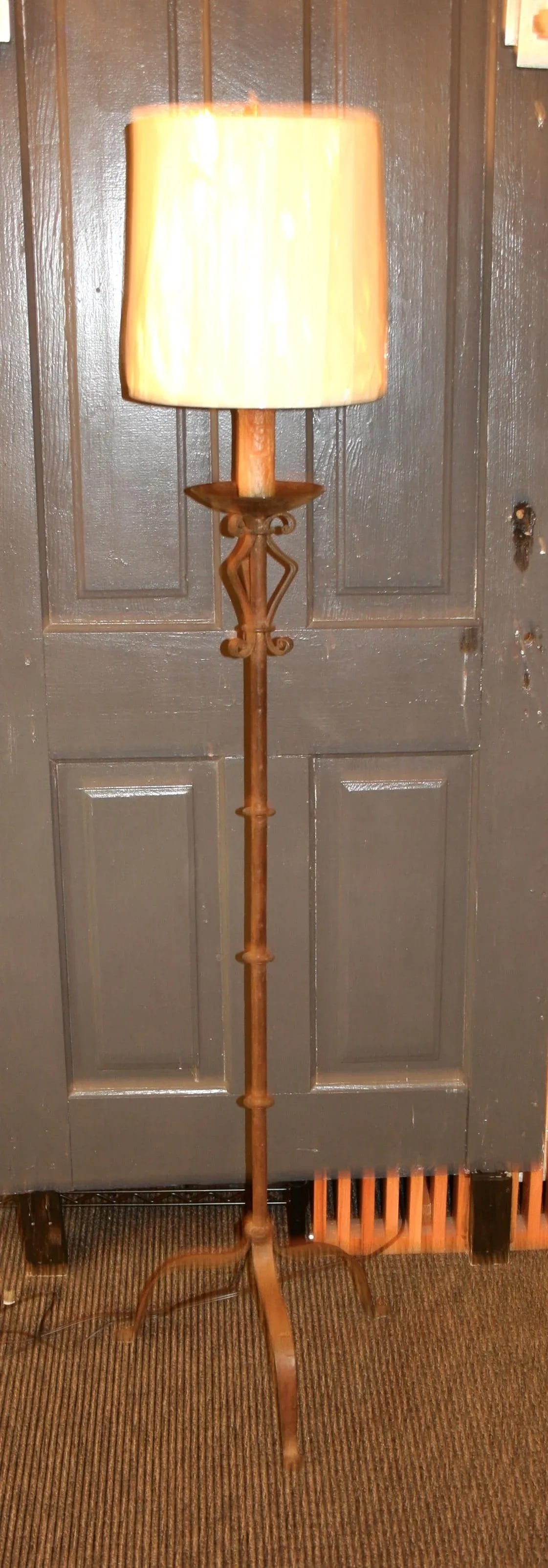 Vintage French Tole Candlestick Floor Lamp - 2