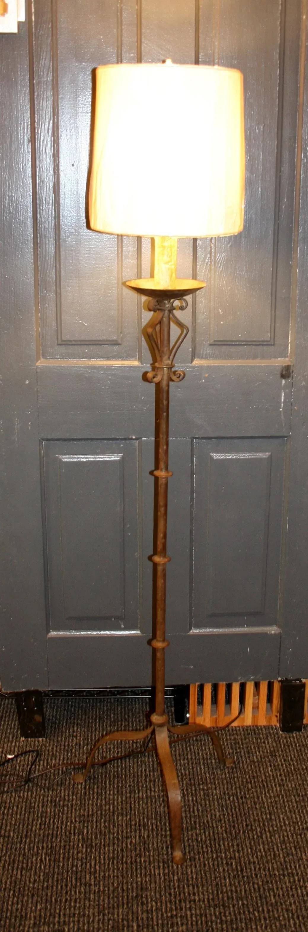 Vintage French Tole Candlestick Floor Lamp - 4