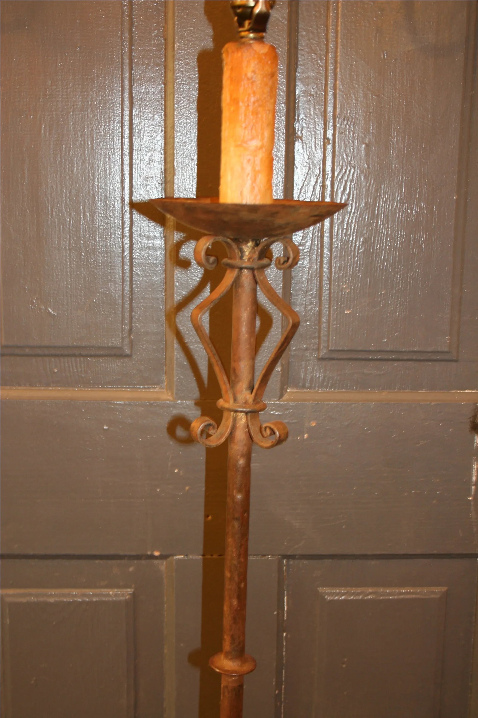 Vintage French Tole Candlestick Floor Lamp - 6