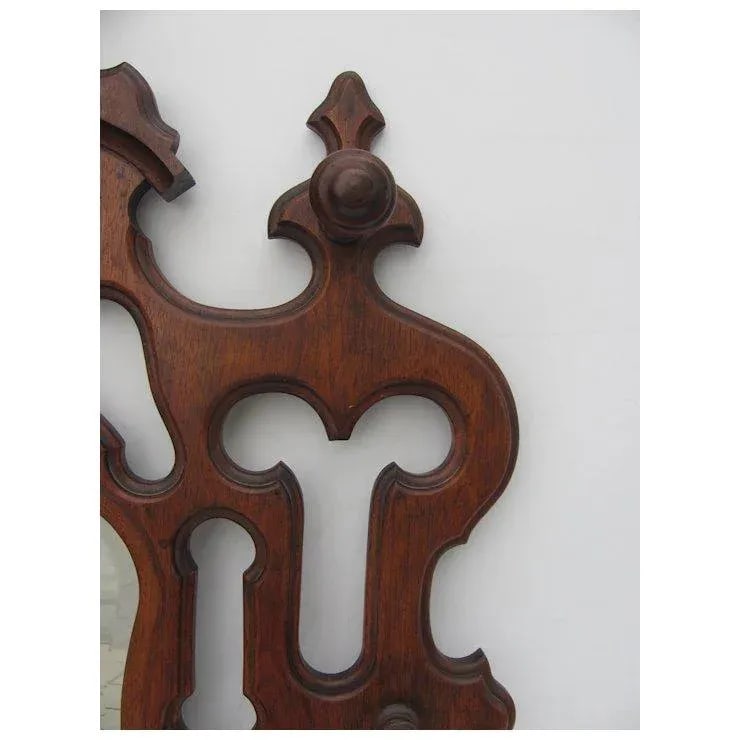 Victorian Walnut Hanging Hat-rack And Mirror - 4