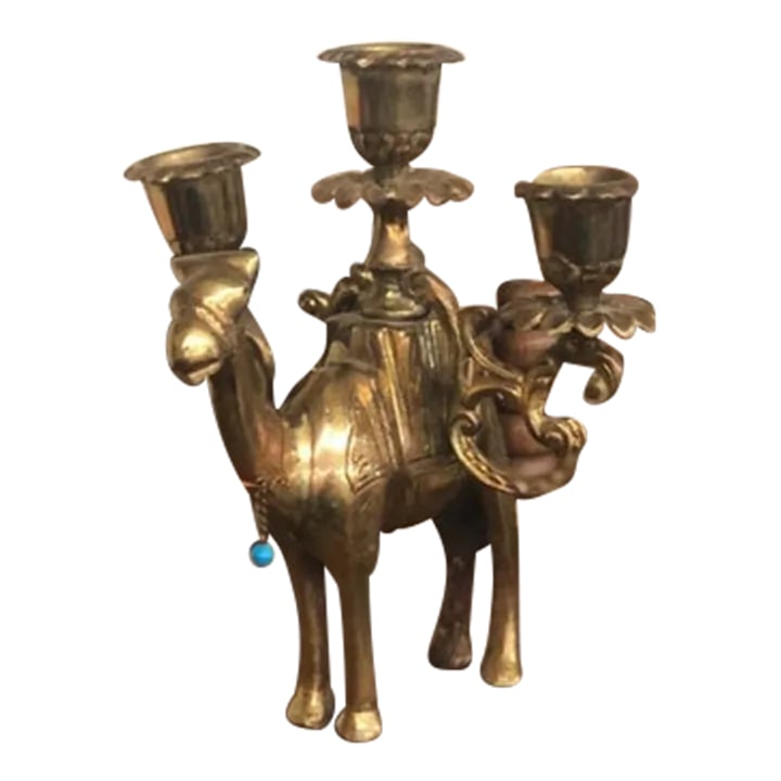 Vintage Brass Camel Candle Holder: Approx Dimensions: Overall : 5 x 5.5 x 6 *candle holder only Condition: Alterations: Original Condition Unaltered Imperfections: Some Imperfections Condition Notes: In good vintage condition, see