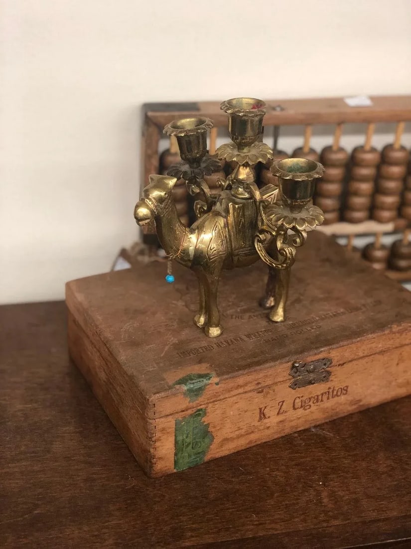 Vintage Brass Camel Candle Holder - 3