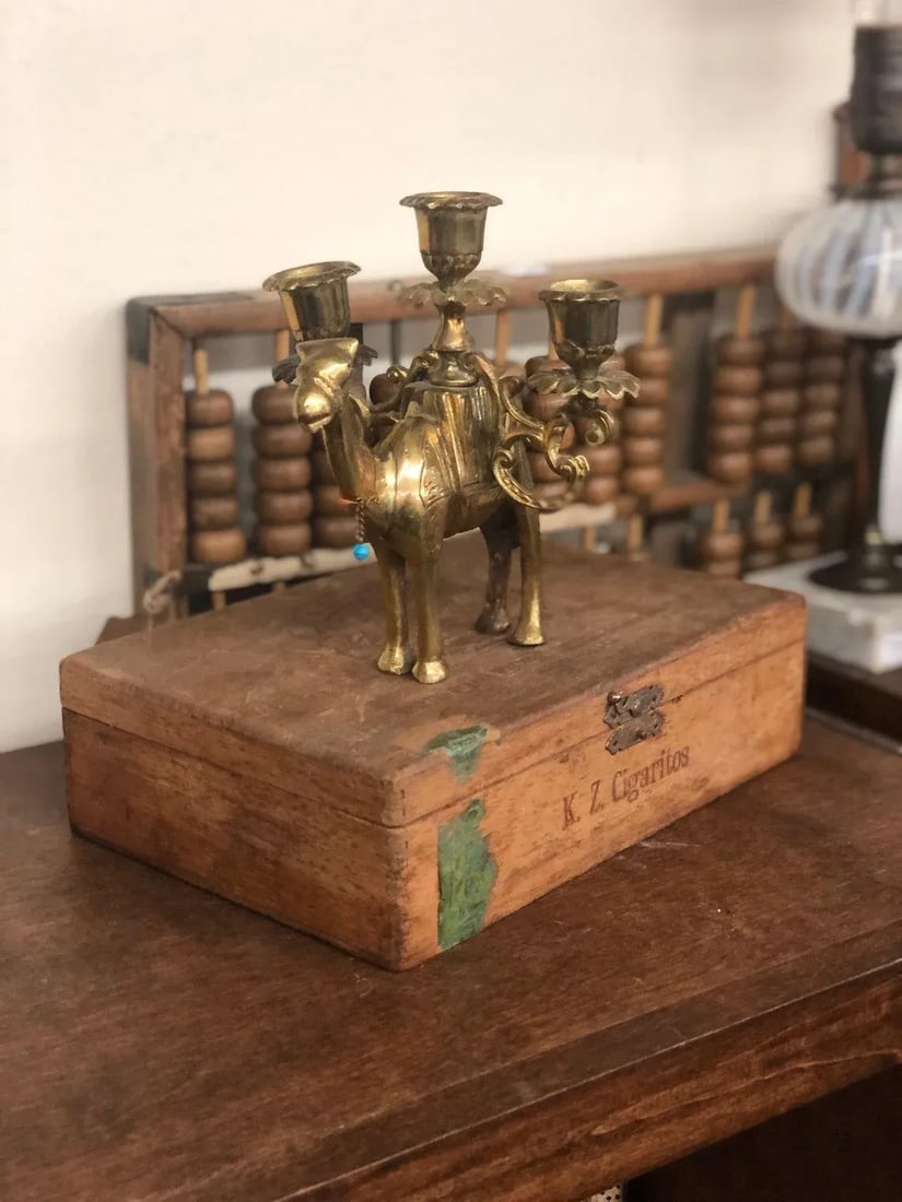 Vintage Brass Camel Candle Holder - 5