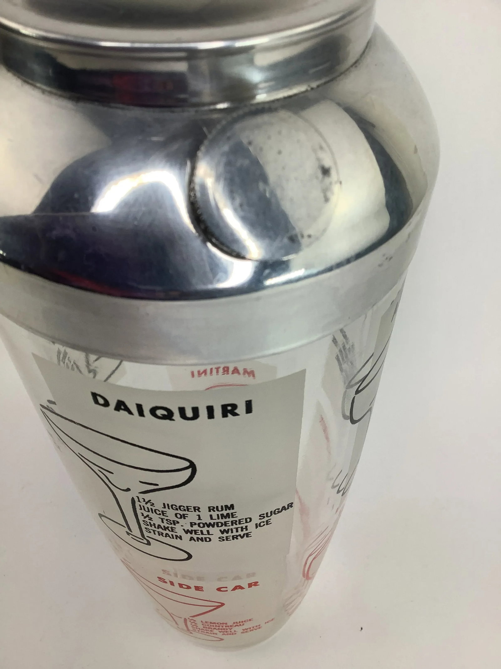 Vintage Cocktail Shaker With Drink Recipes - 2