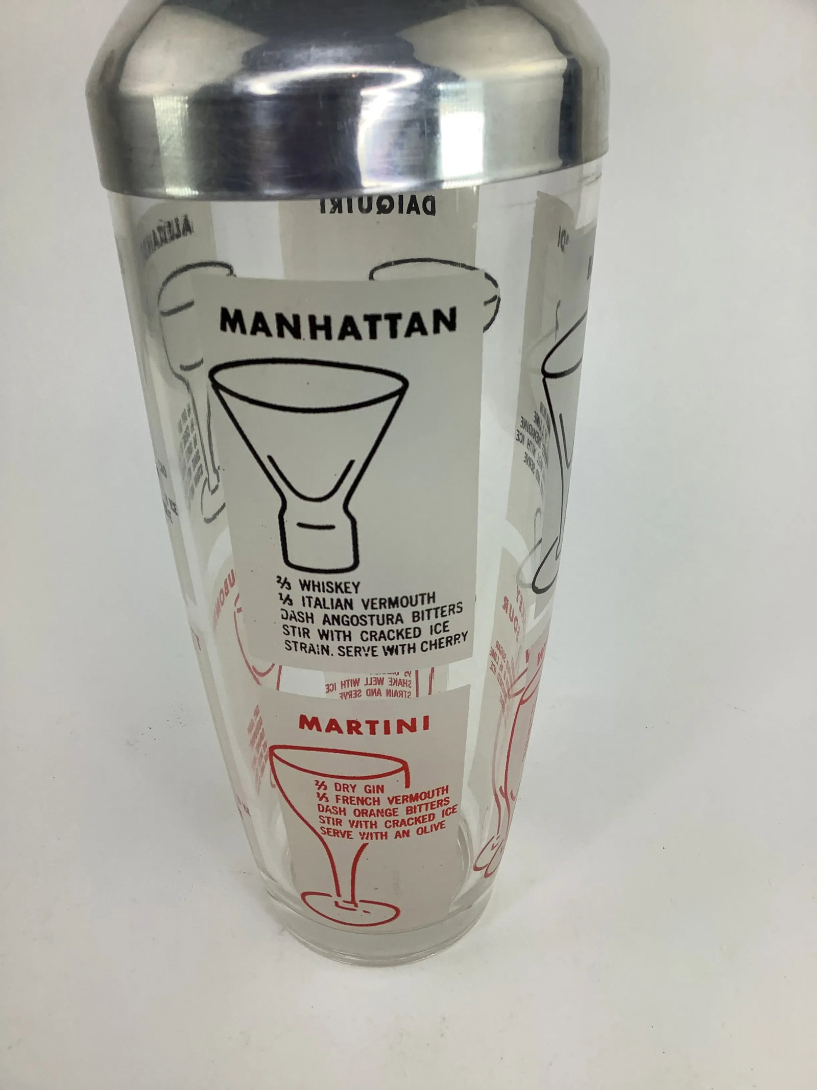 Vintage Cocktail Shaker With Drink Recipes - 4