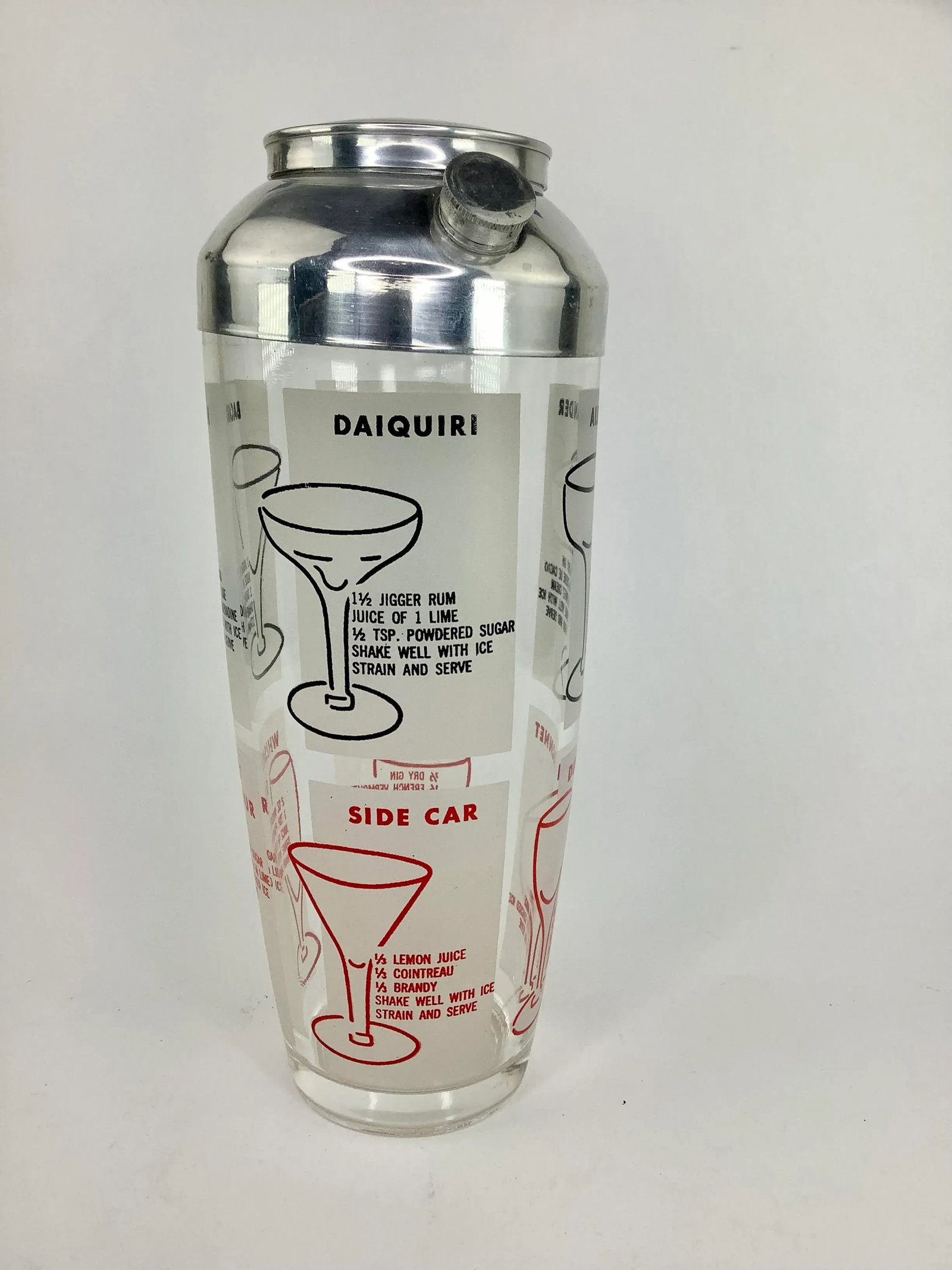 Vintage Cocktail Shaker With Drink Recipes - 6