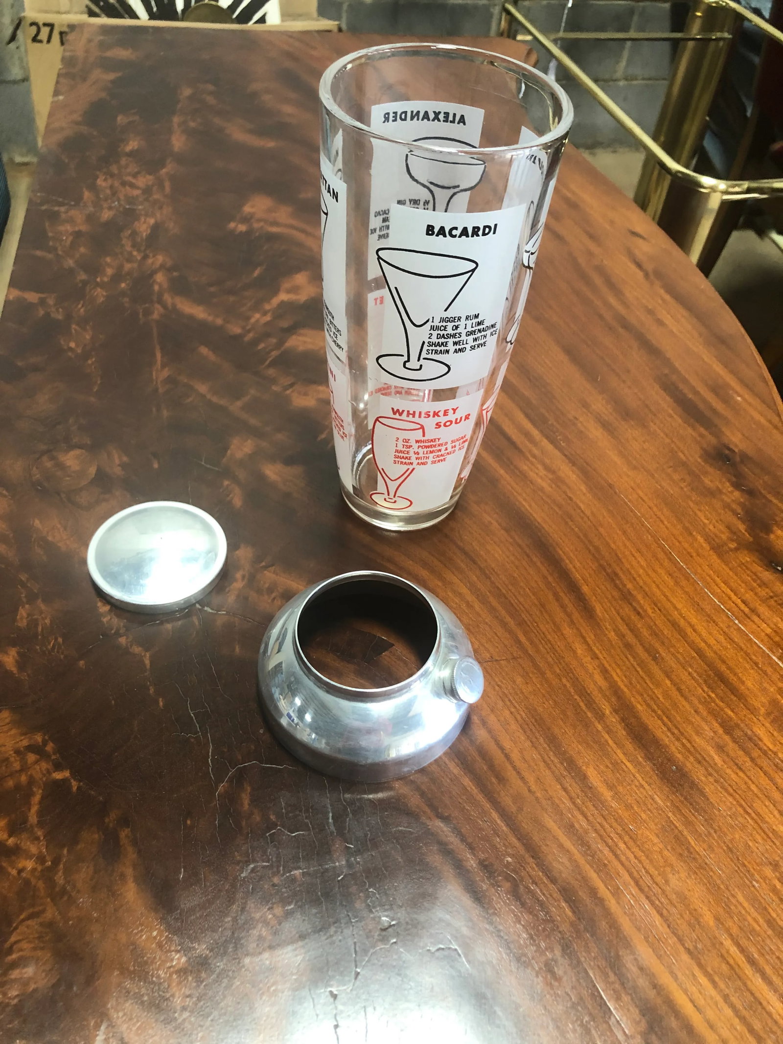 Vintage Cocktail Shaker With Drink Recipes - 7