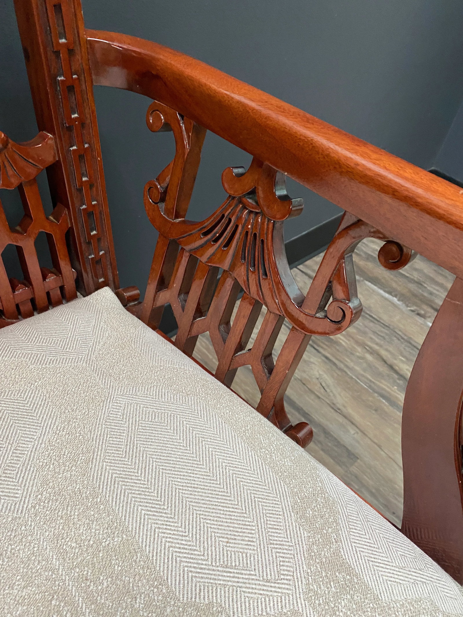 Chinese Chippendale Pagoda Settee - 6