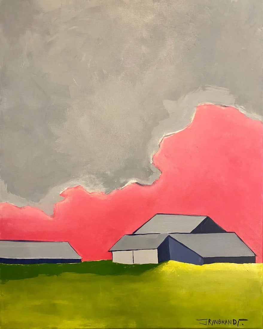 "Frank's Farm #8" Contemporary Landscape Giclee on Canvas; S/N Ed. By Jennifer Rynbrandt: ***THIS LISTING IS FOR A SIGNED AND NUMBERED PRINT ON UNSTRETCHED CANVAS IN AN EDITION OF 250. Print is based of #8 in a series that will be ten total. in my "Frank's Farm" series. This piece is a ser