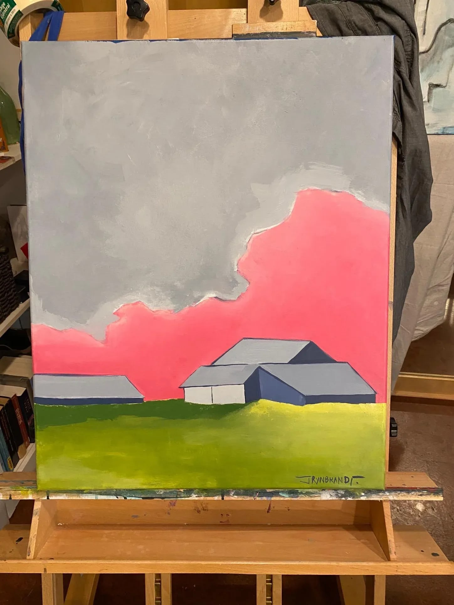 "Frank's Farm #8" Contemporary Landscape Giclee on Canvas; S/N Ed. By Jennifer Rynbrandt - 3