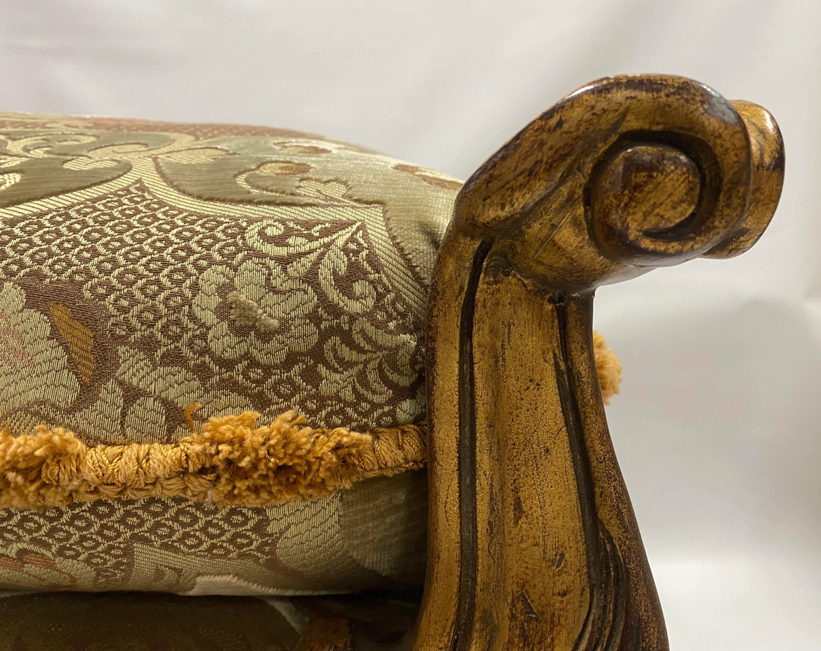 French Style Stools With Antique Gold Finish - a Pair - 4