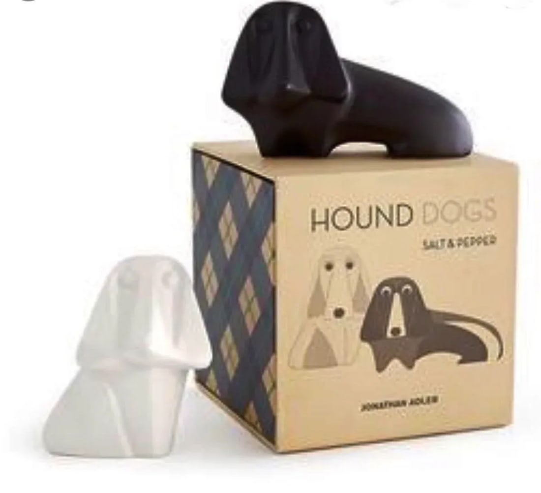 1990s Jonathan Adler Dachshund Weiner Doxie Basset Hound Dog Salt and Pepper Shakers - 3