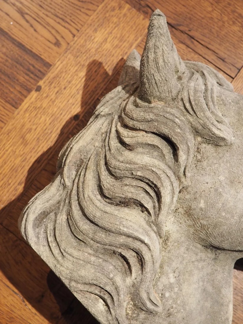 Carved Limestone Horsehead From Italy - 12