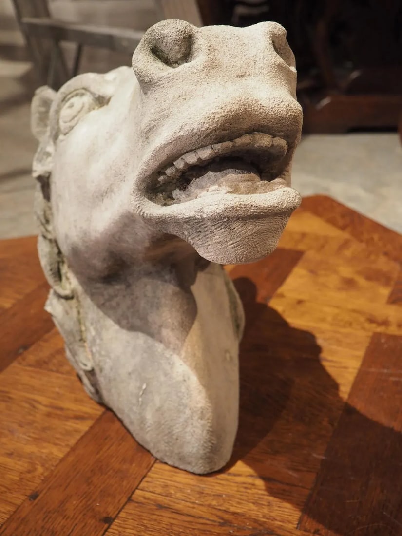 Carved Limestone Horsehead From Italy - 2