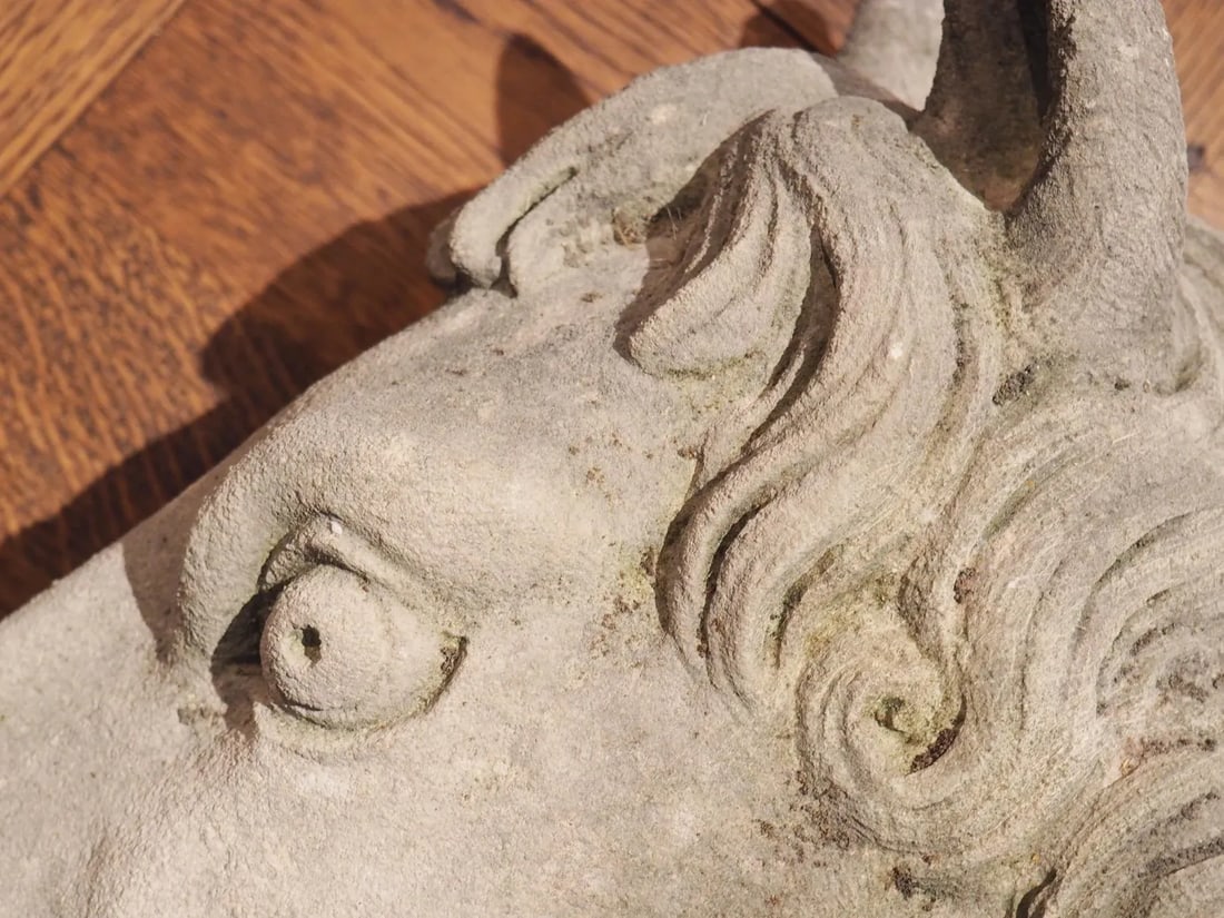 Carved Limestone Horsehead From Italy - 6