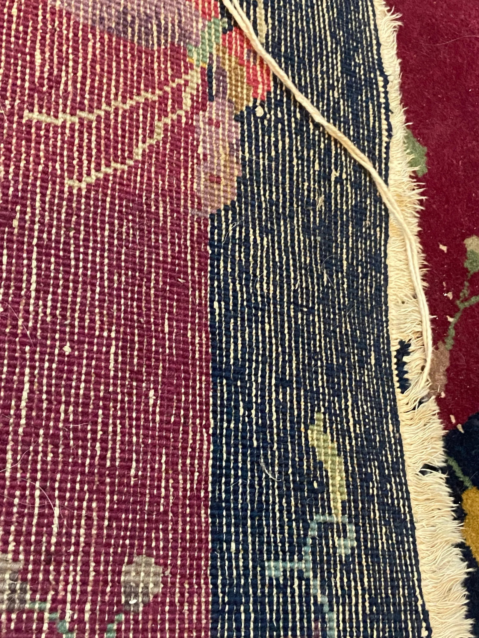 Antique Chinese Rug With Butterflies, Vases and Flowers - 11