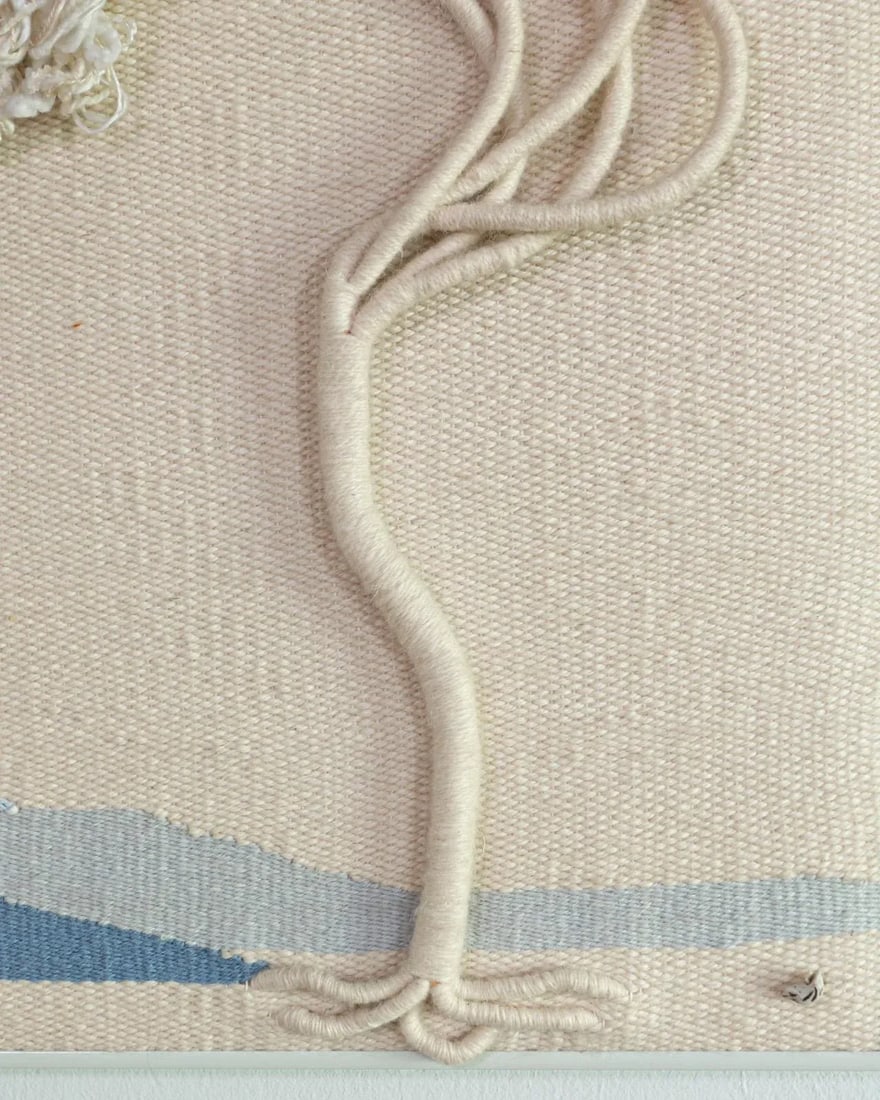 Vintage 1980s Fiber Art Tapestry Weaving of Tree in Landscape by Artist Sandra Leigh Robbins - 4