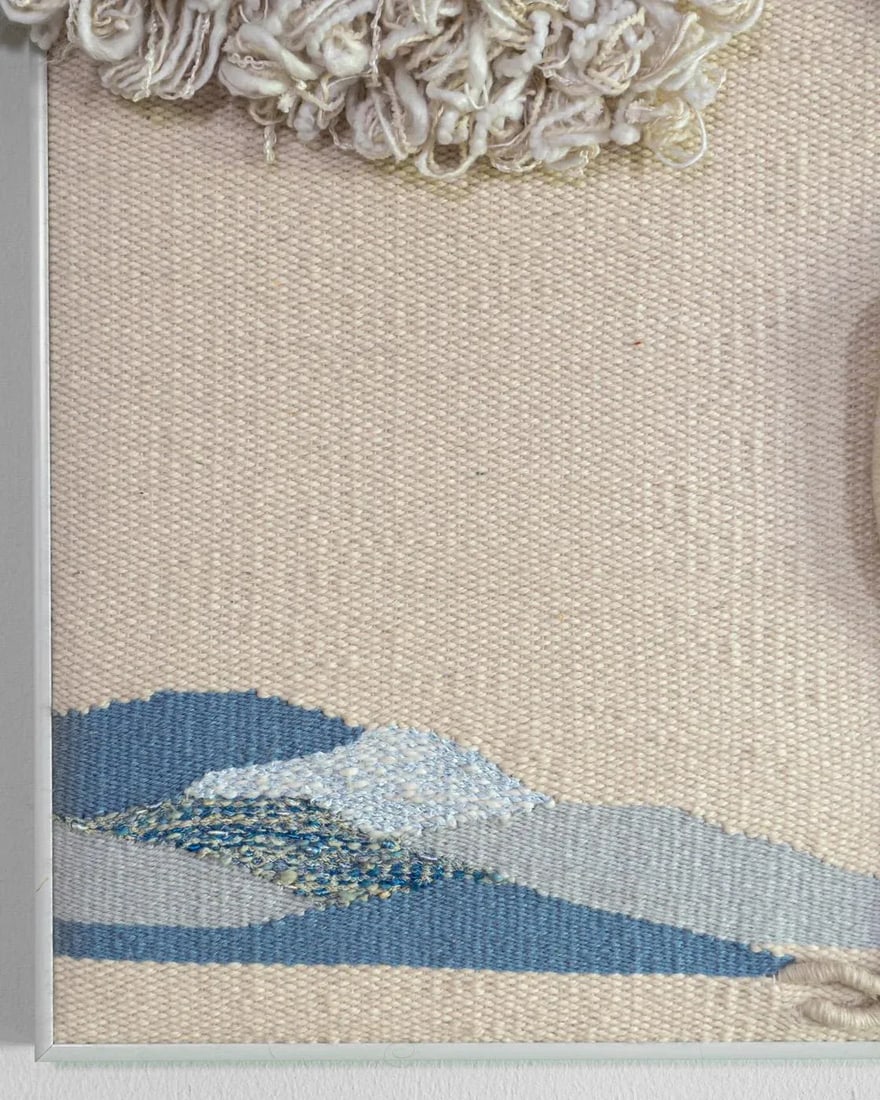 Vintage 1980s Fiber Art Tapestry Weaving of Tree in Landscape by Artist Sandra Leigh Robbins - 5
