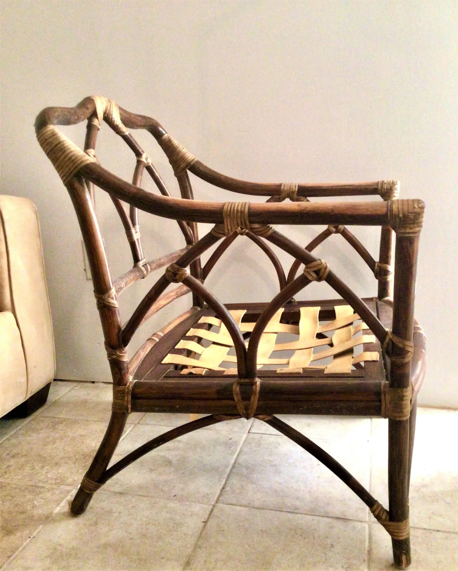 1970s Vintage McGuire Restored Cathedral Lounger Chair - 4