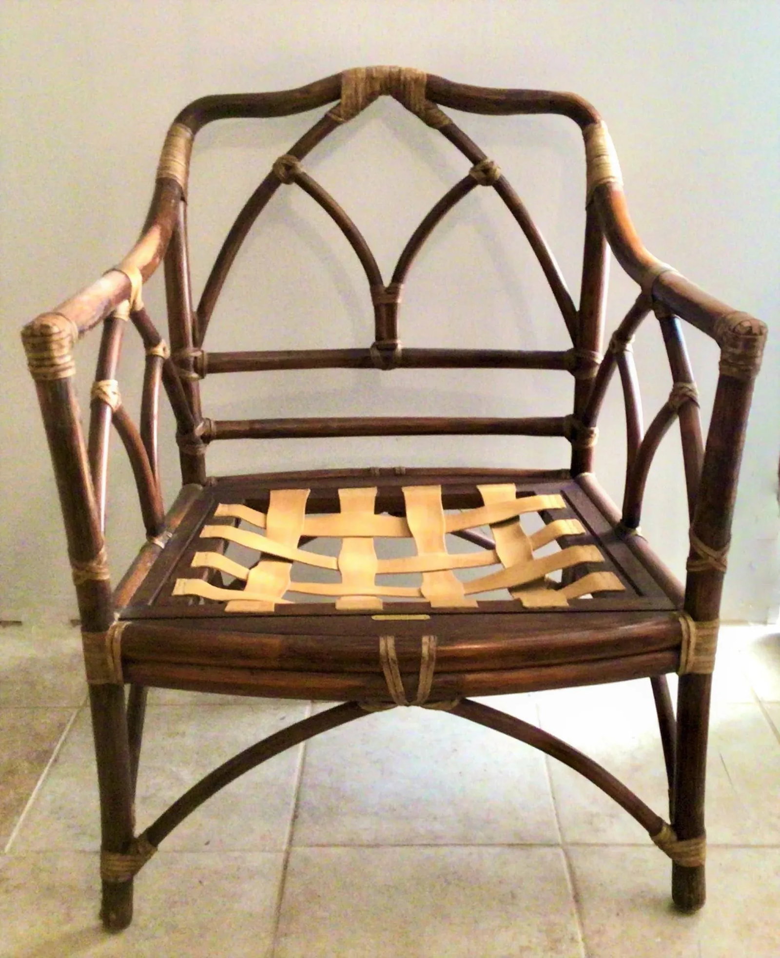 1970s Vintage McGuire Restored Cathedral Lounger Chair - 7
