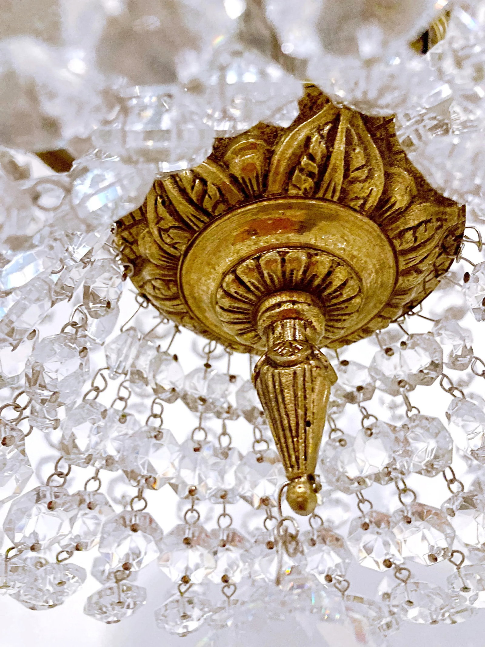 1950s Portuguese Bronze Basket Chandelier - 3