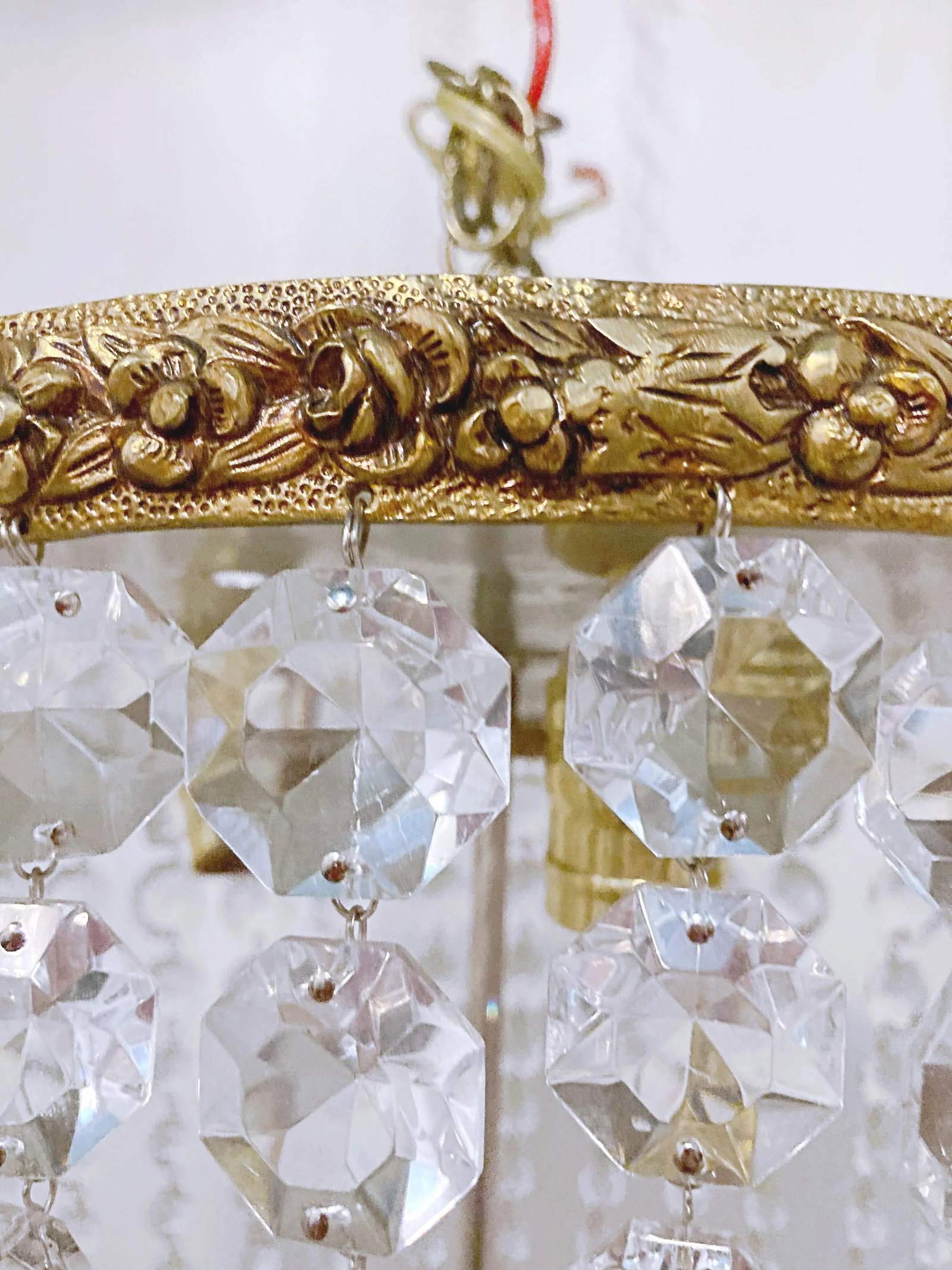 1950s Portuguese Bronze Basket Chandelier - 8