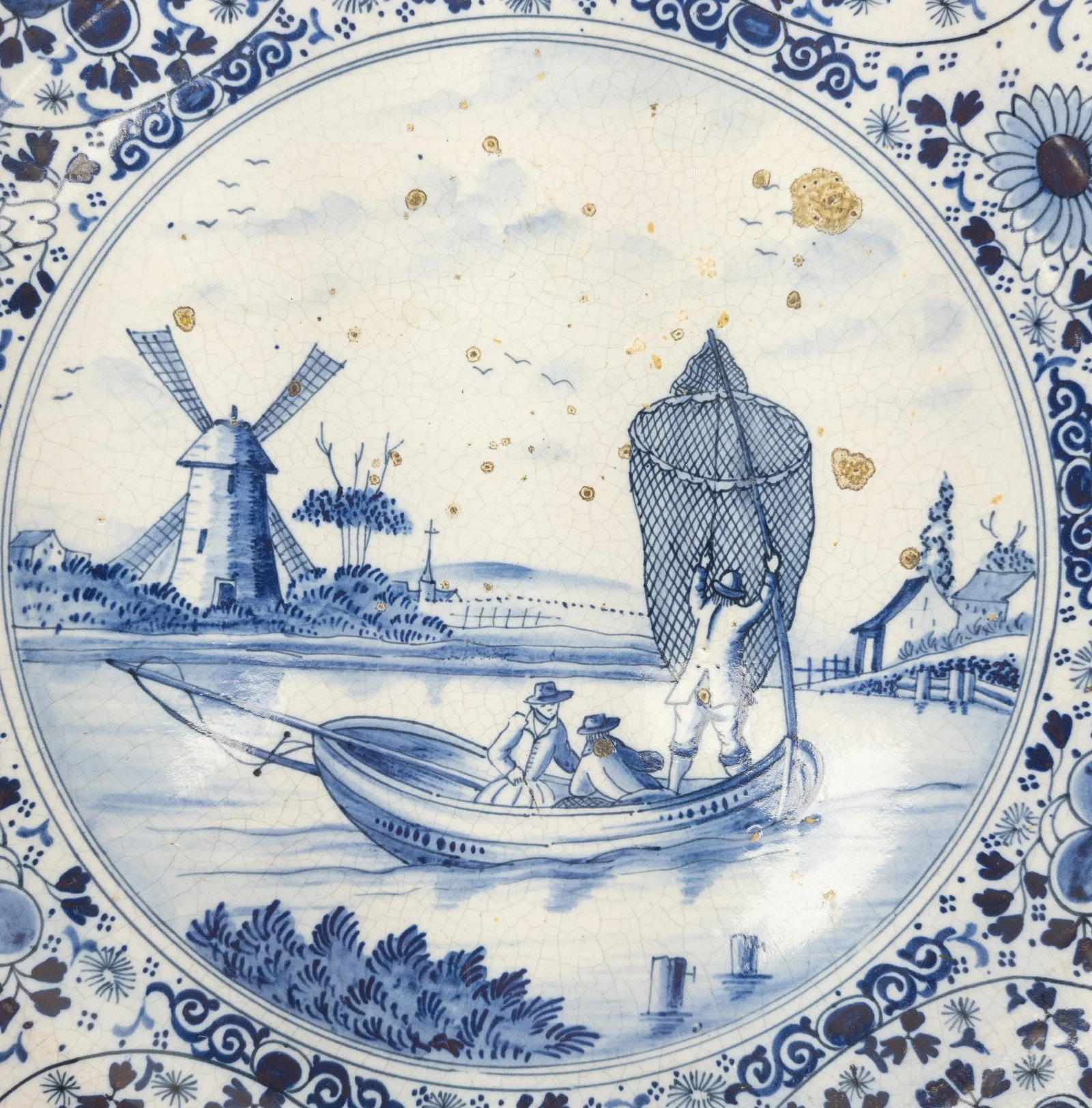 Dutch Delft Faience Blue and White Charger - 2