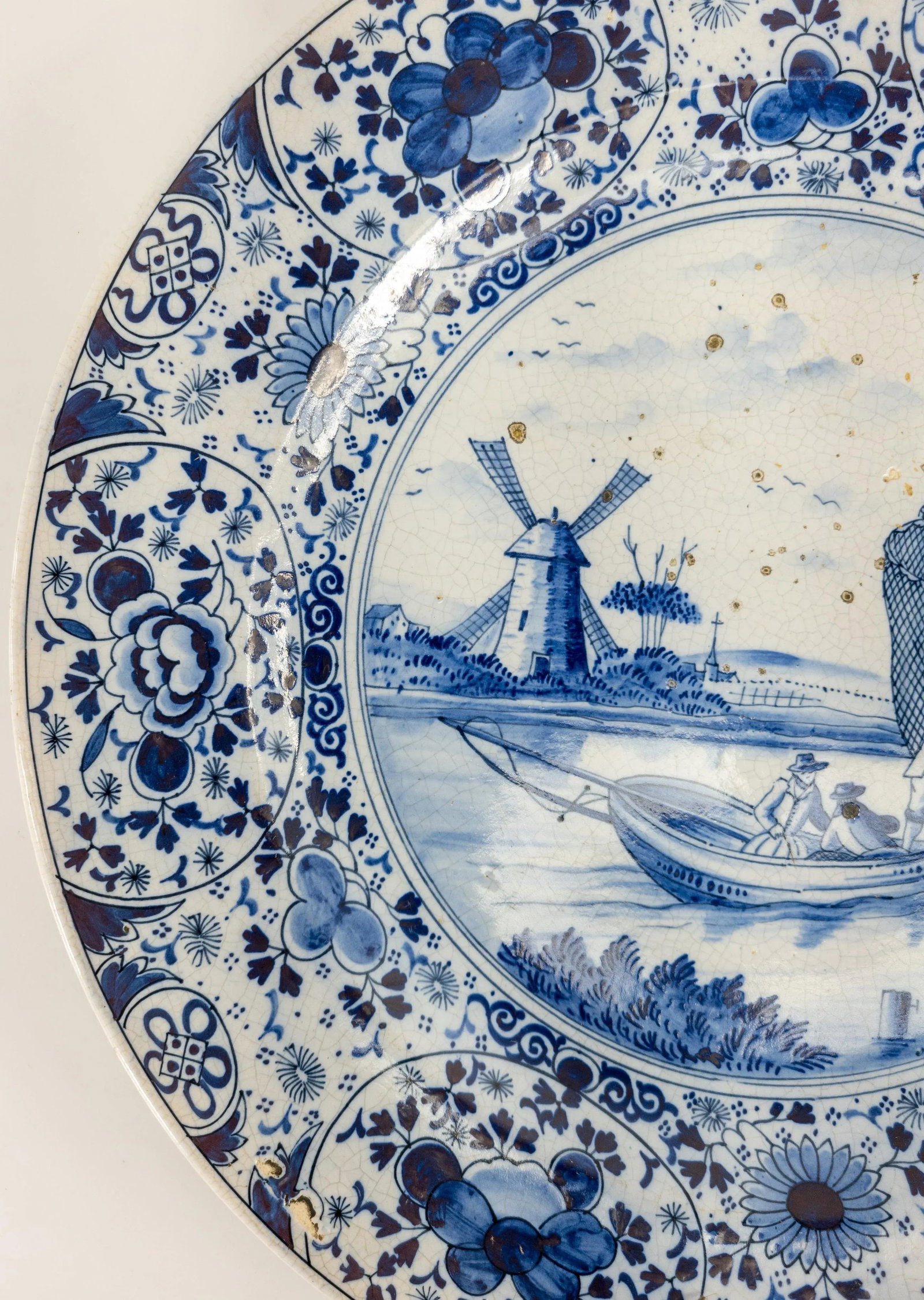 Dutch Delft Faience Blue and White Charger - 3
