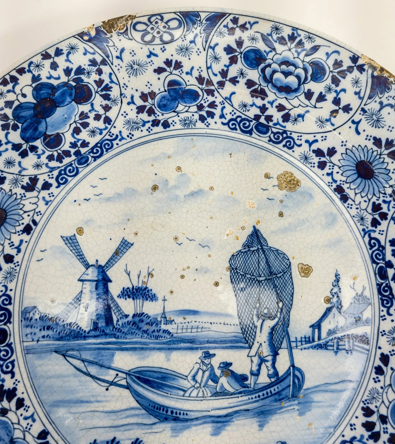 Dutch Delft Faience Blue and White Charger - 4