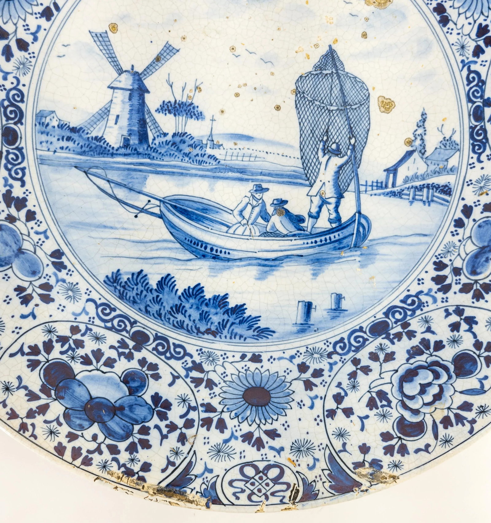 Dutch Delft Faience Blue and White Charger - 6