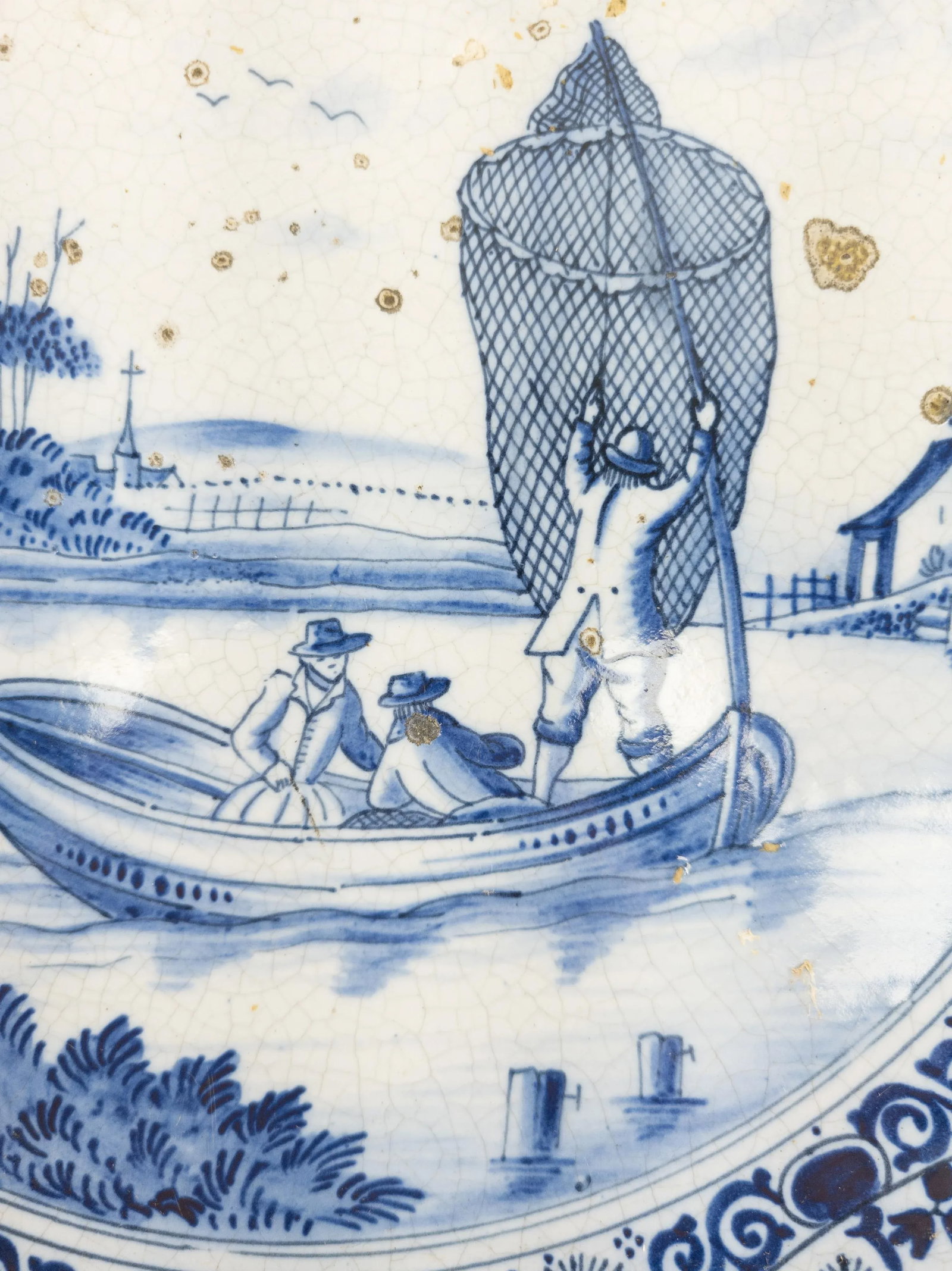 Dutch Delft Faience Blue and White Charger - 7